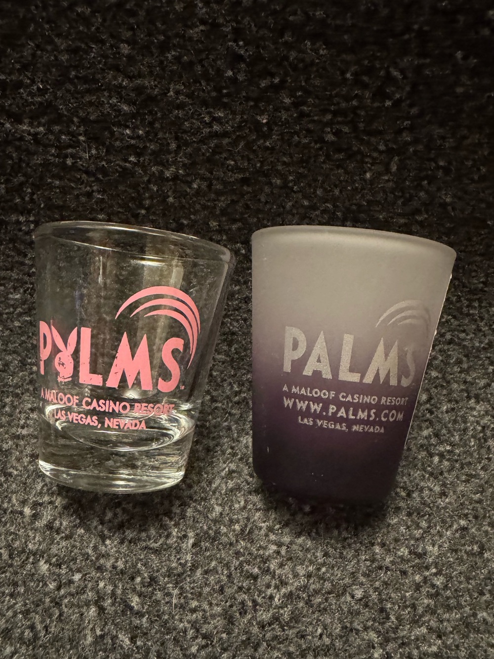 Vintage Las Vegas Palms Casino Resort "Maloof Era" Shot Glasses Set of 2